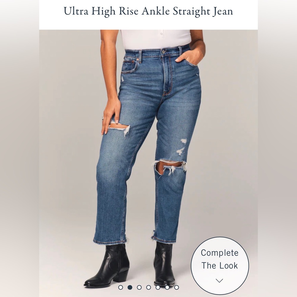 Abercrombie & Fitch Ultra High Rise Ankle Straight Jean
